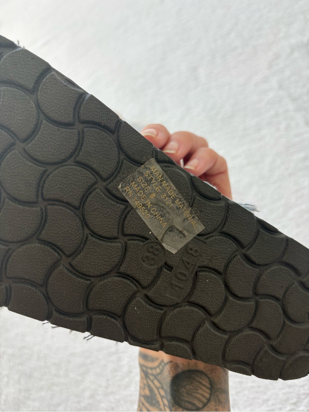 Blue Frayed Double-Buckle Slide Sandals - Picture 5 of 7